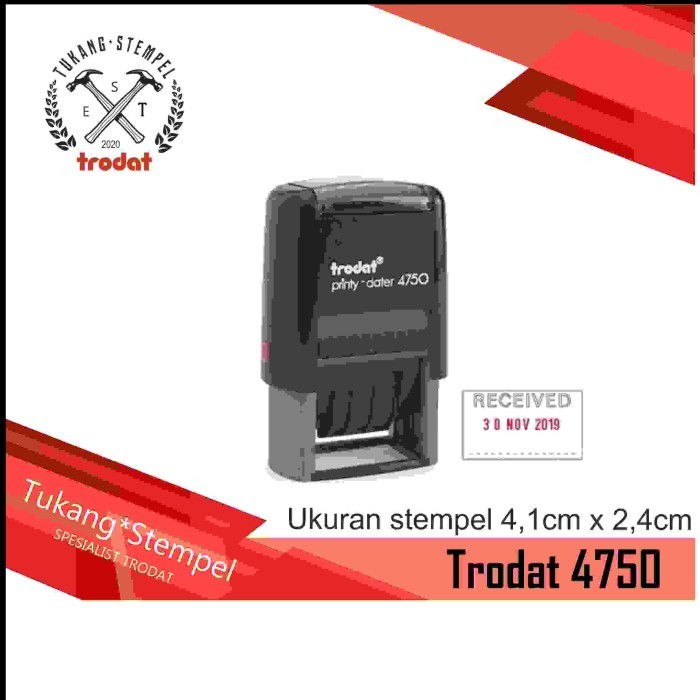 

Trodat 4750 dater 3 baris custom tulisan