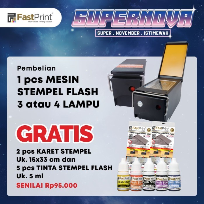 

Mesin Stempel Flash Kilat Premium 10 x 13 cm Full Plat Besi