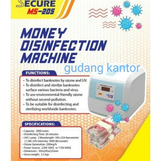 

TERSEDIA STERILIZER BOX SECURE MS-205 BANKNOTE DISINFECTANT STERILISASI UANG UV