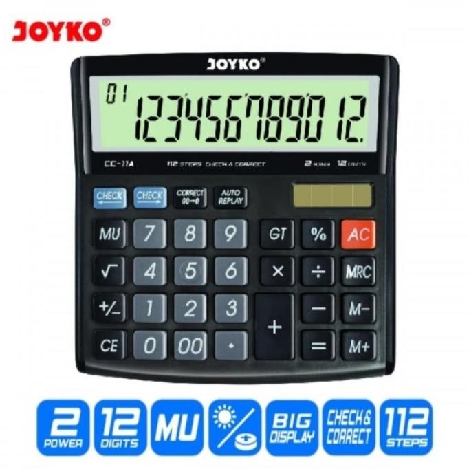

TERSEDIA KALKULATOR CHECK & CORRECT JOYKO CC-11A- CALCULATOR DESKTOP CC11A