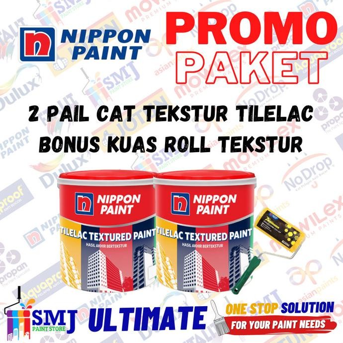 Cat Tekstur Tembok NIPPON PAINT TILELAC Textured Paint Putih 25kg