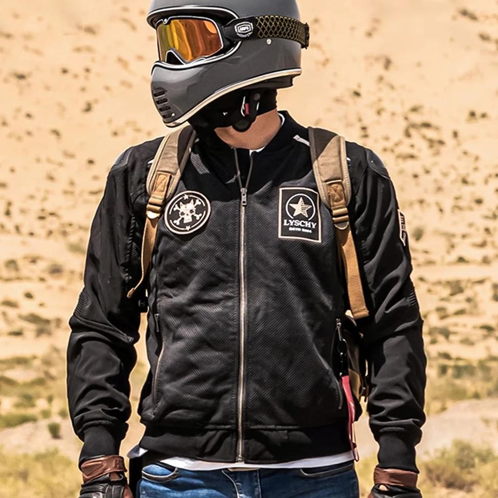 summer motorcycle wear men's jacket mesh breathable biker wear fall resistant vintage casual jacket 