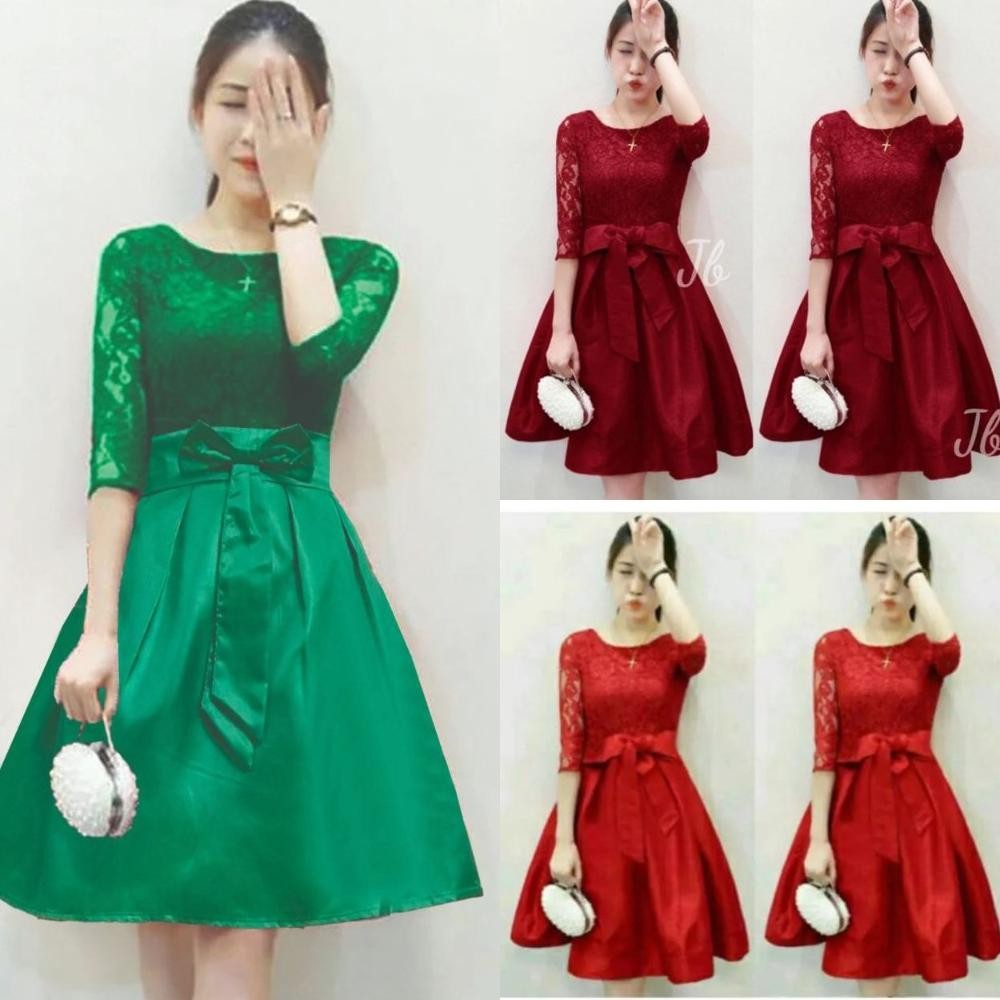 WTYU TERBARU DRESS NATAL DEWASA & ANAK REMAJA FELICE SIZE M (8-15TAHUN) - L - NR08 DRESS PESTA DRESS