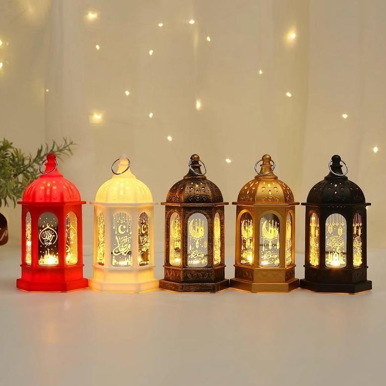 Hallowen Lentera Lampu Led Muslim Hiasan Idul Fitri Ornamen Lampu Lilin Gantung Dekorasi Mubarak Kub