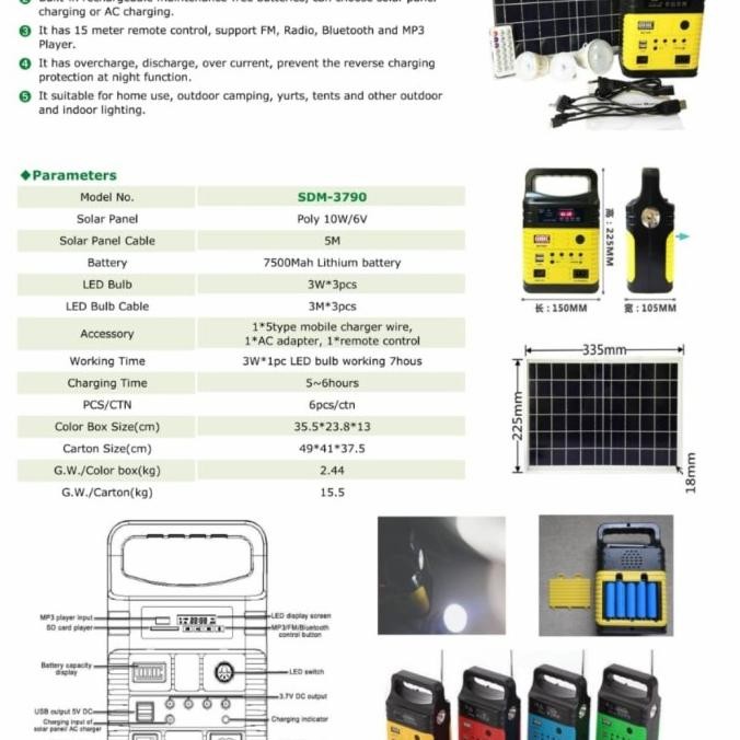 [ Rd ] Portable Solar Generator Home Lighting & Charging System Tenaga Surya  Ready