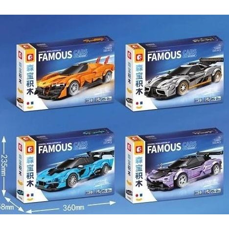 Sembo famous sport pullback car brick block - lego compatible