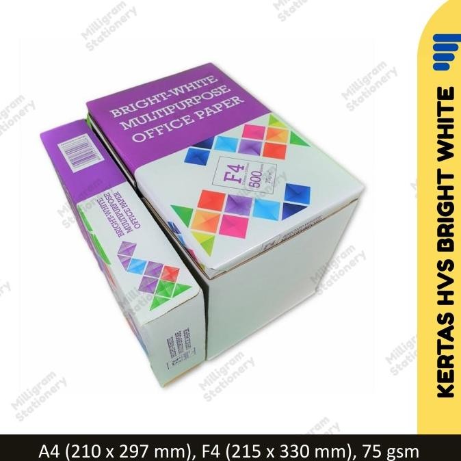 

Kertas HVS A4 F4 75 gr Bright White Multipurpose Office Paper/ Dus