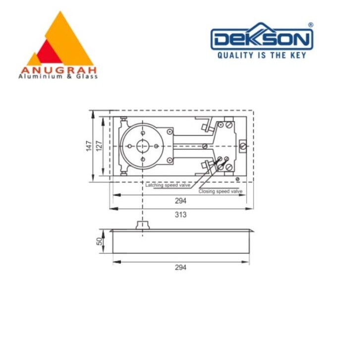 (FH211)Floor Hinge Engsel Tanam FH DKS 211 Dekkson