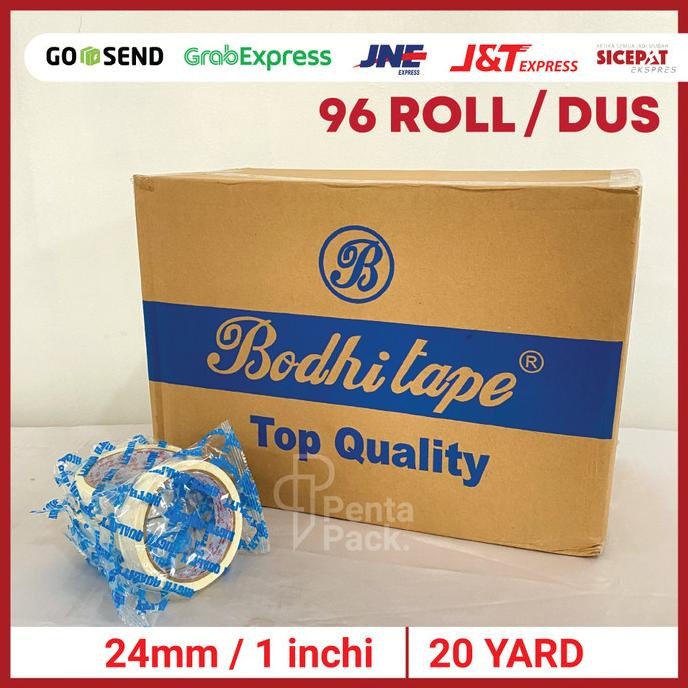 

TERMURAH - [1 DUS] Lakban Kertas / Masking Tape (24 mm/ 1 inchi X 20 yard)