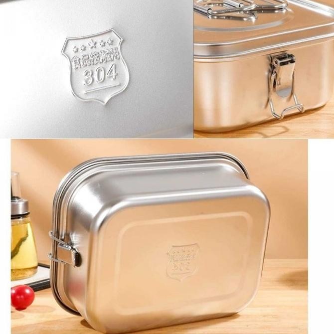 Kotak Makan Bekal Bento Lunch Box Lock n Lock Stainless Steel 304