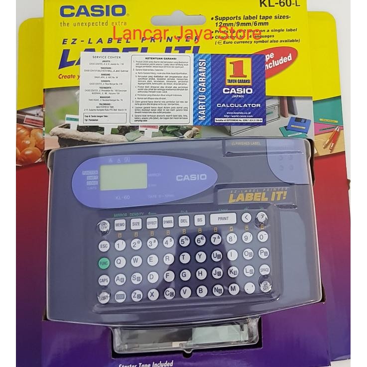 

TERLARIS - Casio Label Printer KL60/Printer Label It Casio KL-60L/Casio Printer