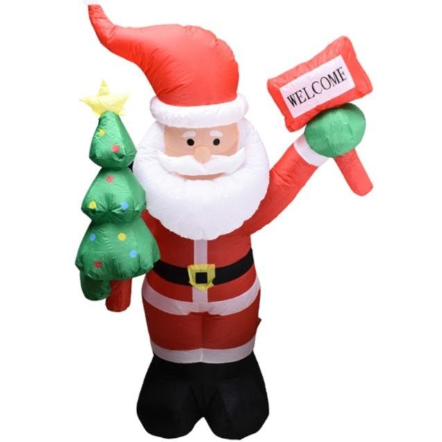 Noelle 180 Cm Patung Balon Boneka Santa Claus Led Dekorasi Natal