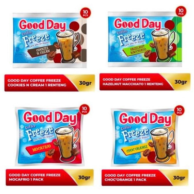 

MURAH Kopi GOOD DAY Freeze Cookies n Cream 1 Renteng 10 x 30 gram