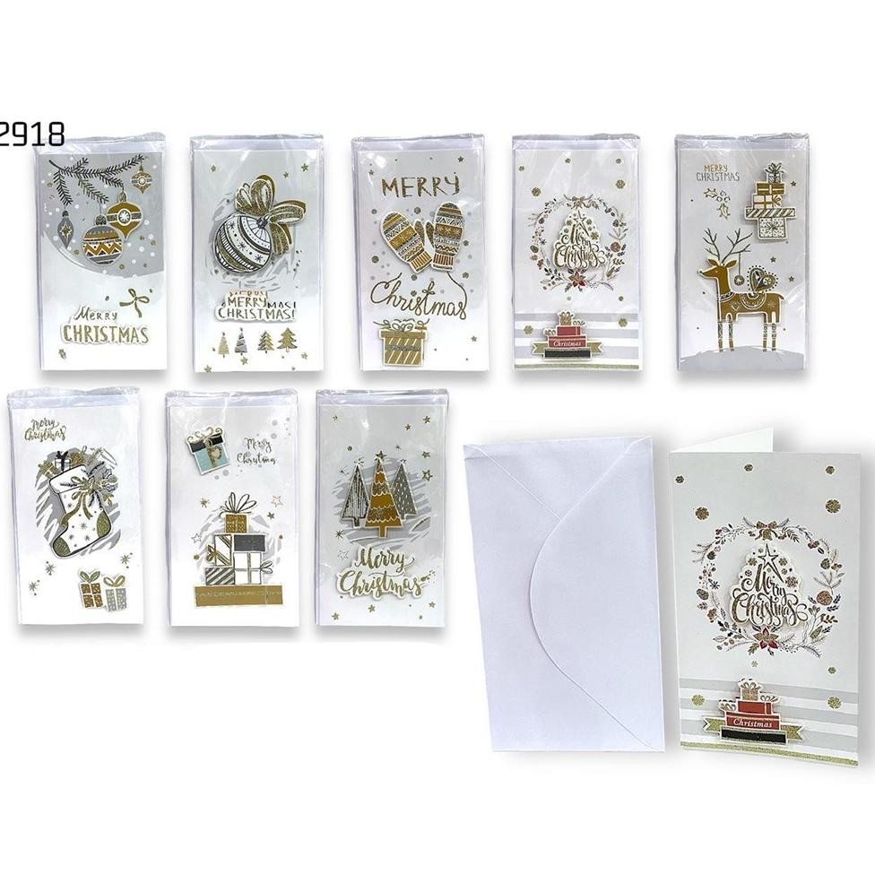 Kartu Natal Musik & White Classic Card Christmas Merry Christmas Gift Card Natal Murah