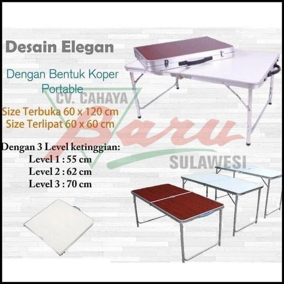 Meja Lipat Koper HPL Aluminium - KHUSUS MAKASSAR