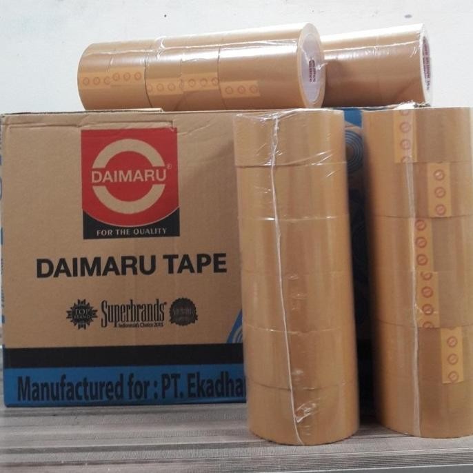 

NEW 1 Box Lakban Daimaru 2 inch x 90 Yard - BENING / COKLAT khusus INSTANT