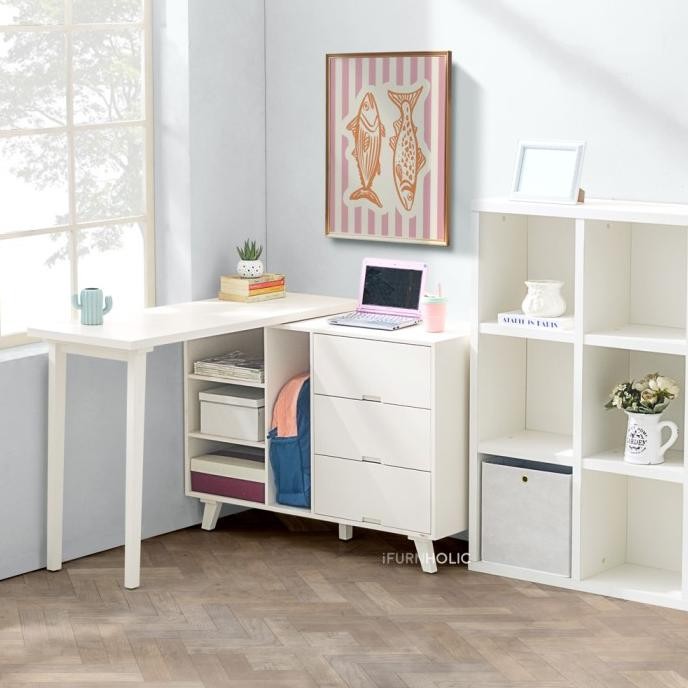 IFURNHOLIC Brandon Multi Table | Meja Belajar Sudut L | Meja Kerja