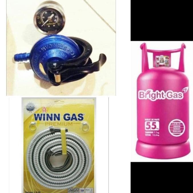 Tabung pink 5.5kg + regulator + selang