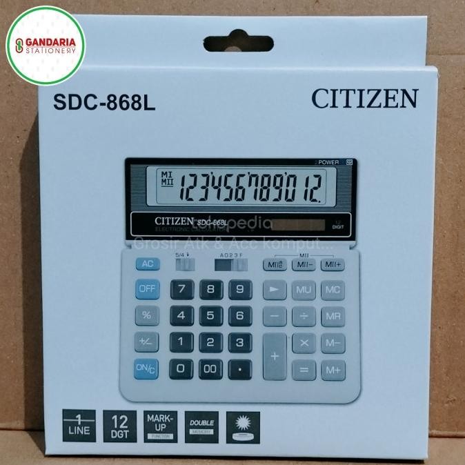 

TERLARIS - ORIGINAL Citizen Calculator SDC-868L - Kalkulator Desktop Meja Kantor