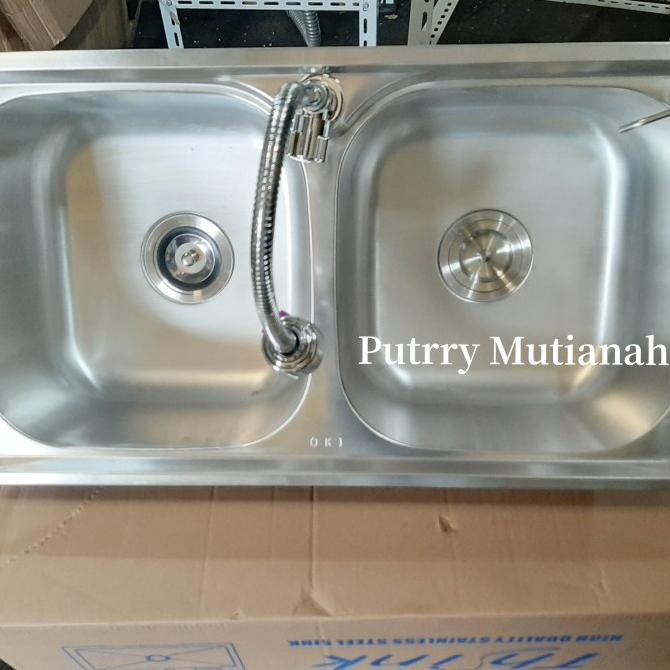 Wastafel cuci piring 2 lubang kitchen sink bak cuci