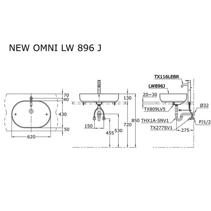 Body Only Wastafel Toto Lw 896J | Lw896J (Kirim Jkt Aja)  Ready
