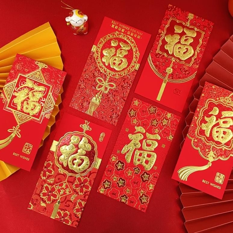 

[6 Lembar] Angpao Panjang Merah Sincia Ular Fuk Tulisan 2025