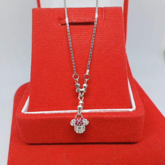 kalung koyek Anak mini perak silver 925 Lapisan emas putih kl04