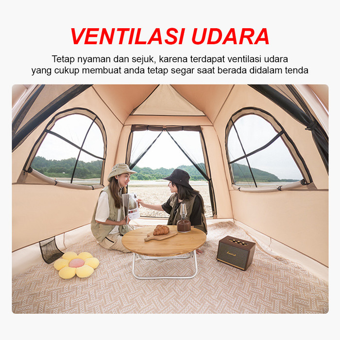 AERA Tenda Camping Air Inflatable 2 - 4 Orang Tenda Camping Pompa Tiup Portable Anti UV Tenda