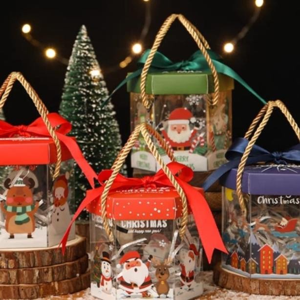 

Pvc Holo Box / Paaging Kotak Top Natal / Cookies Christmas Jar 10X10