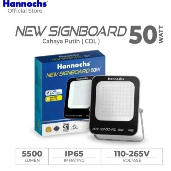 

TERSEDIA LAMPU SOROT / TEMBAK HANNOCHS SIGNBOARD 50W LED BERGARANSI