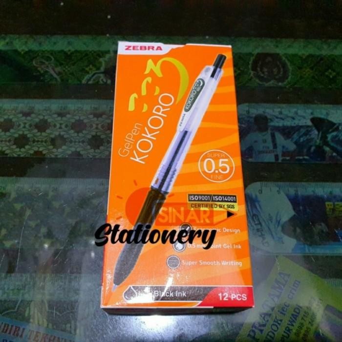 

Pulpen Kokoro Zebra Hitam 0.5 1Pak Isi 12Pc