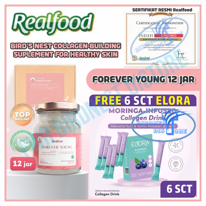

Paling Berkualitas Realfood Forever Young 12 Jar Minuman Sarang Burung Walet+ Kolagen