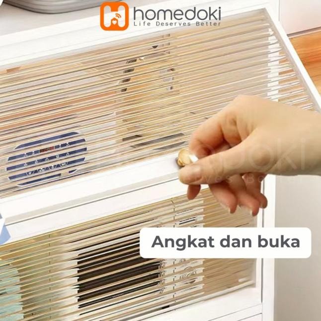 Homedoki Rak Piring Tertutup / Rak Dapur / Rak Serbaguna 5 Susun