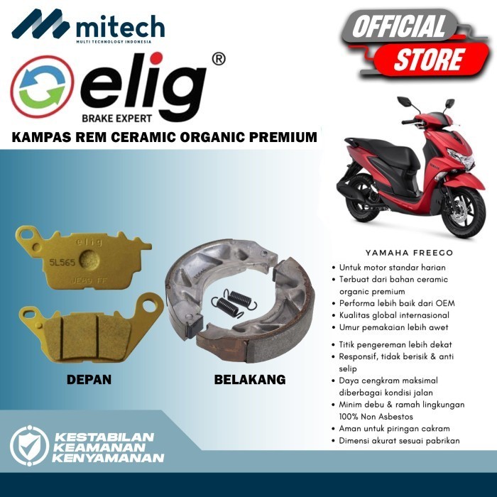 Elig Kampas Rem Depan & Belakang Motor Yamaha Frego - SCM-Y14B & EM349