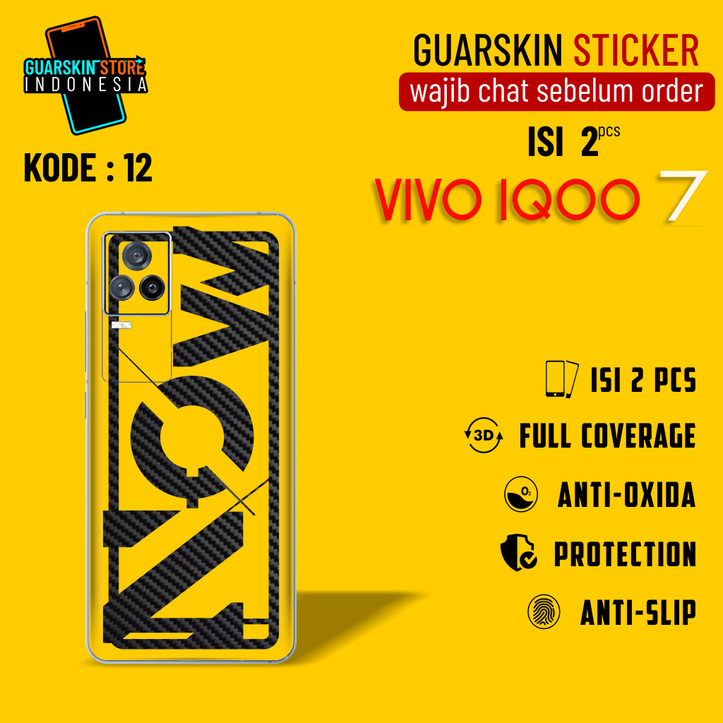 Promo2pcs - Vivo IQOO 7 Garskin Stiker/not Case Premium Quality CustomCOD