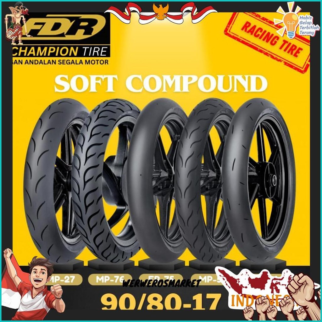 [Ready Cod] Ban Fdr Soft Comp Sport Mp27 Mp76 Mp57 Mp96 Sport Fr75 ( 90/80-17 ) / Ban Racing Fdr Mp2