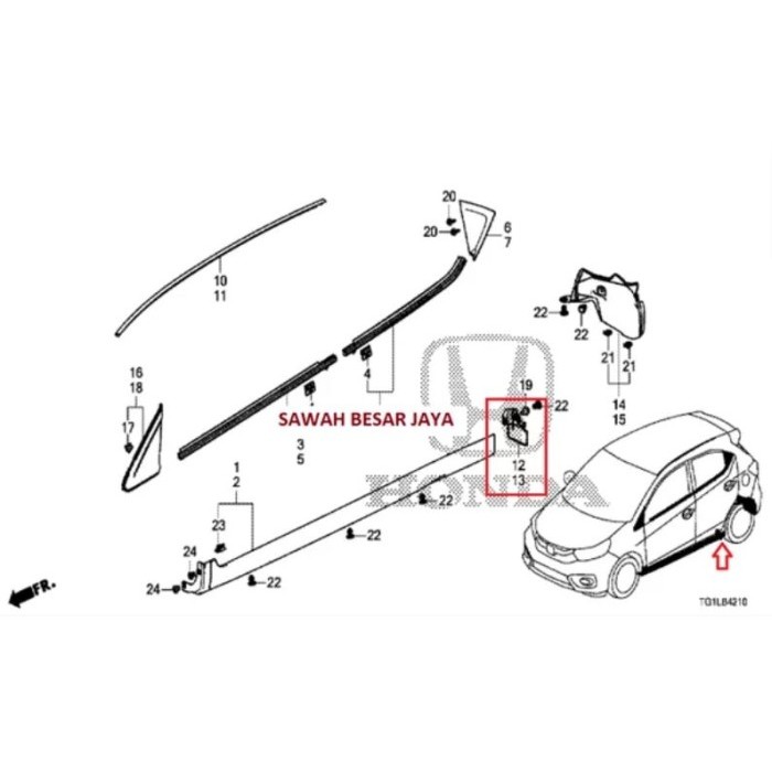 Rear Strake Mud Guard Karet Kepet Karpet Lumpur Roda Belakang Brio
