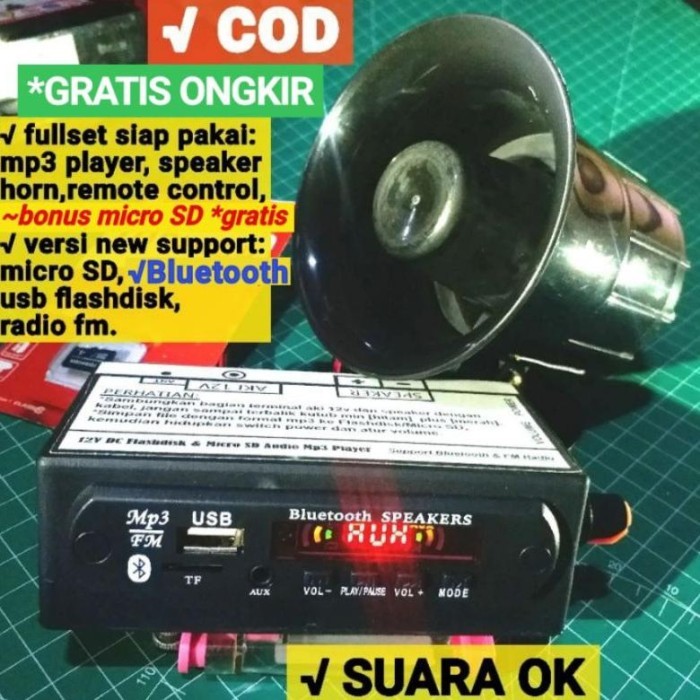 Speaker jualan keliling di motor ~ jingle melodi es krim Bluetooth mp3 player toa pedagang keliling