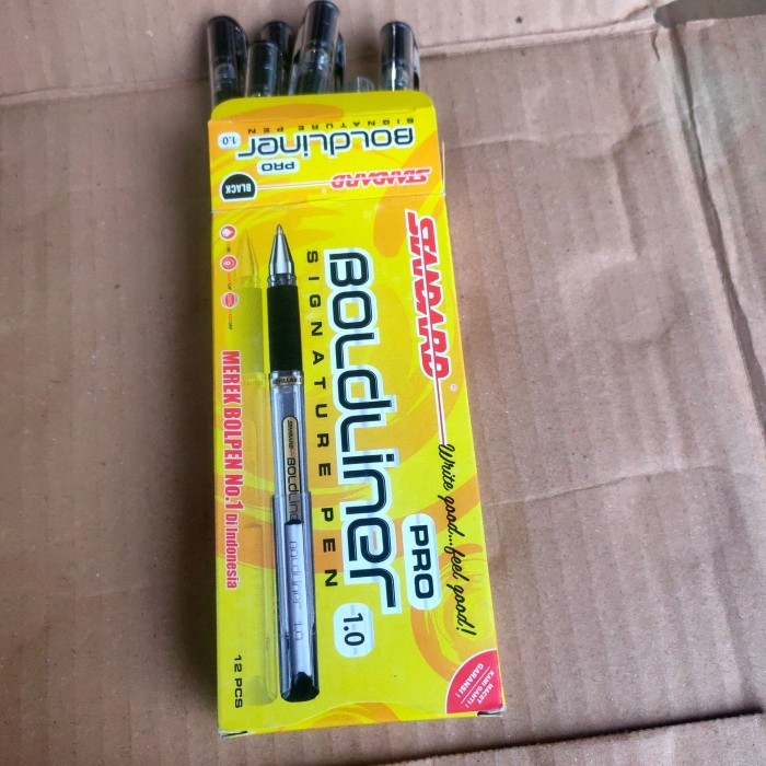 

Ready pulpen standard boldliner pro 1.0mm hitam/biru signature pen