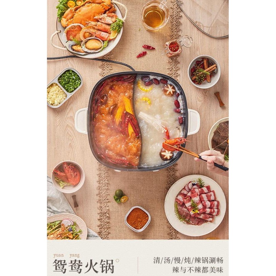 Bear Electric Hotpot Grill Cooker Multifunction Removeable Pan New