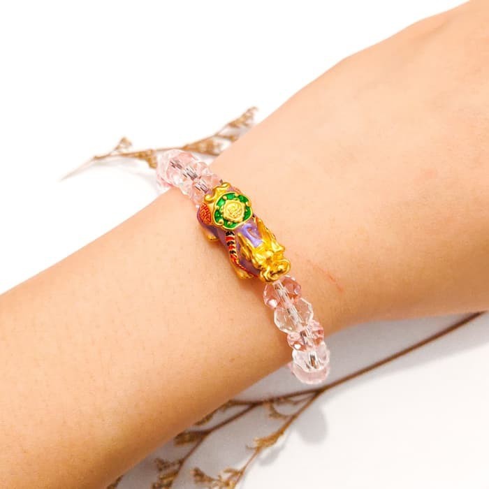 Grosir Gelang pandora naga kombinasi permata ceko elegant emas asli Keren