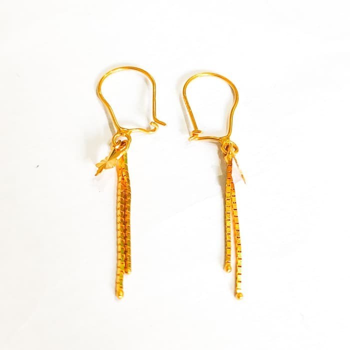 Promo Anting Bintang Rumbai Elegant Emas Asli Elegan