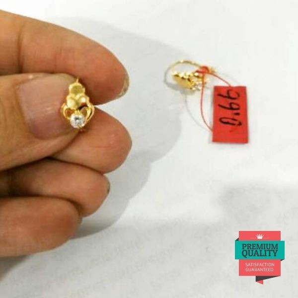 Grosir Anting emas asli kadar 700 model hati zirkon Keren