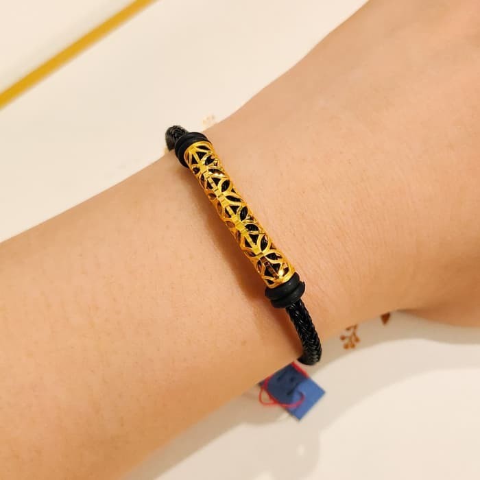 Promo Gelang wanita model pandora tabung elegant emas asli Keren