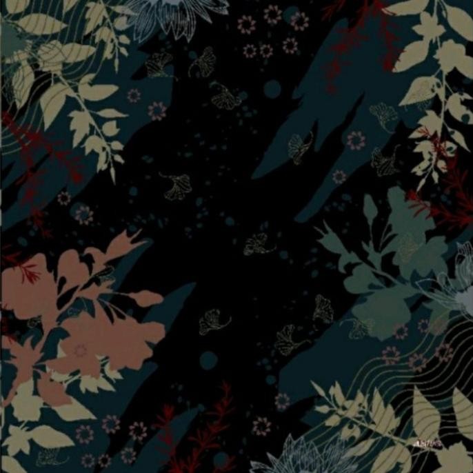 jilbab segiempat motif azara oskara motif hitam LC