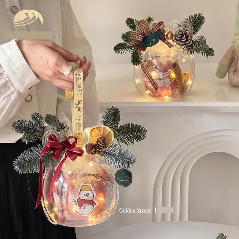 

Kotak Hampers Natal Bola Transparan Rusa Dome Cookies Christmas Box Mika Murah