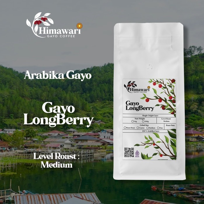 

Himawari Kopi Gayo Aceh Arabika Longberry, Roasted Bean dan Bubuk Kopi