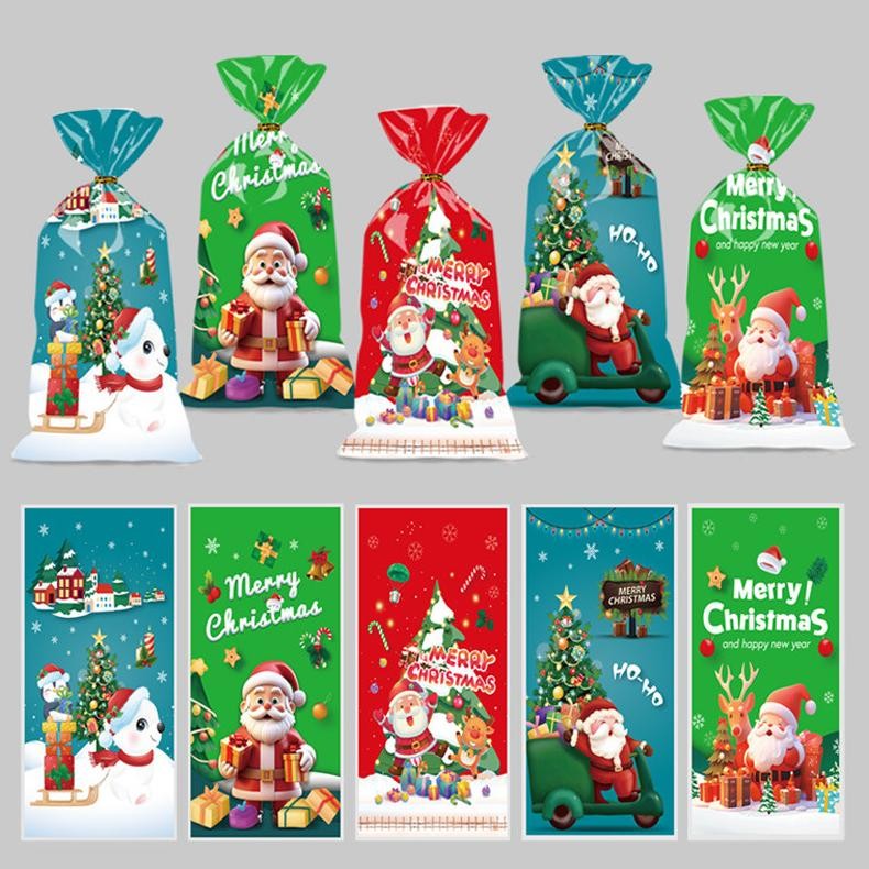 

50 Pc Plastik Kemasan Bingkisan Kue Cookies Snack Hamper Kado Edisi Natal Merry Christmas Murah