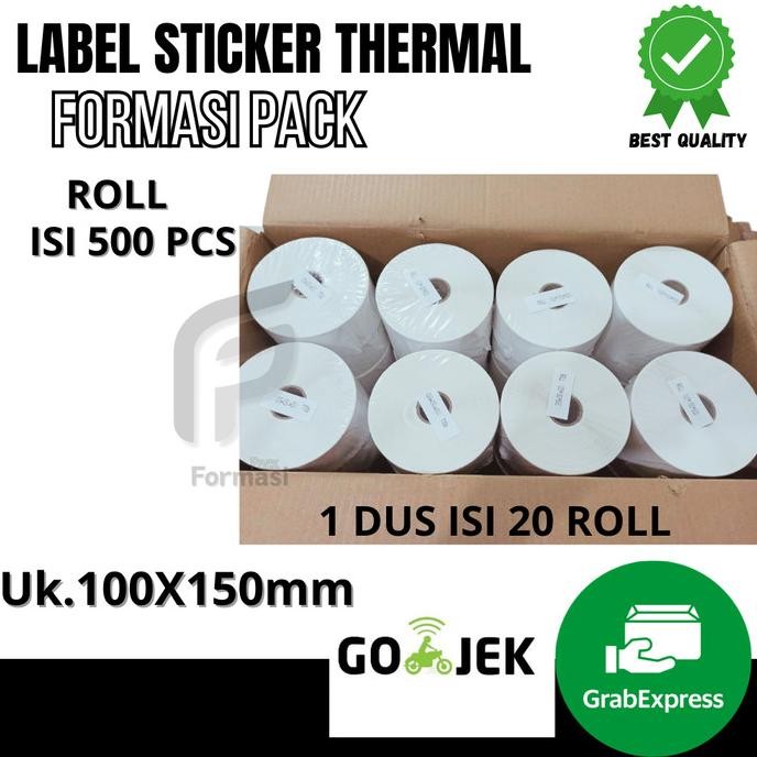 NEW Kertas Thermal 100x150 mm UNO-BOLD Roll isi 500 ( 1 dus 20 pack )