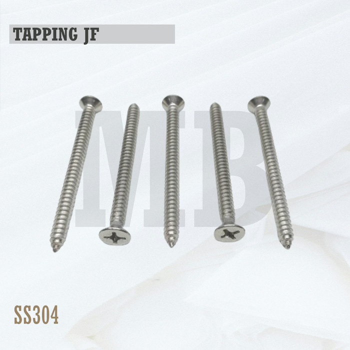 FAB 10X 3 Tapping Screw FH 10 X  3 Skrup Kepala Rata Stainless SS304 Tapping JF / Tapp JF